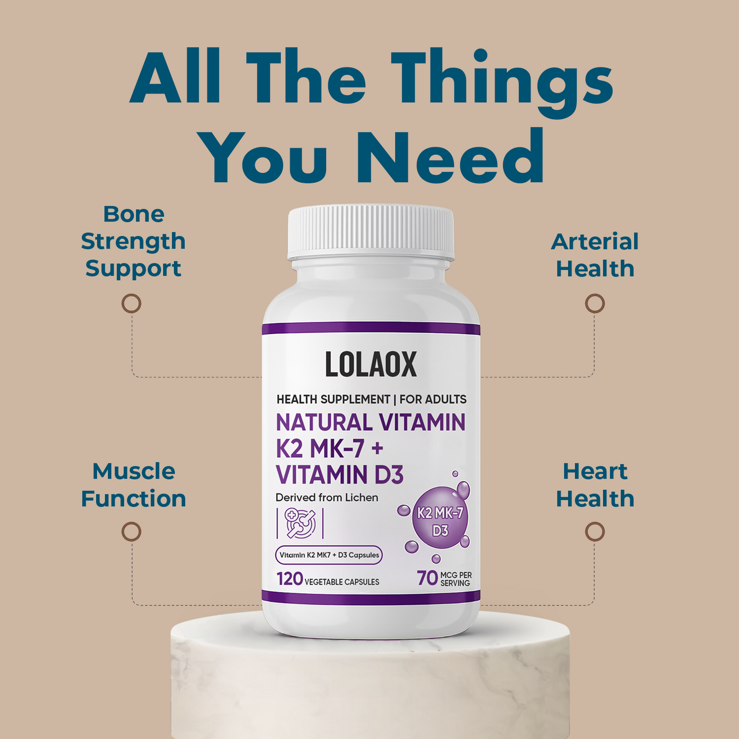 Natural Vitamin K2 + Natural D3