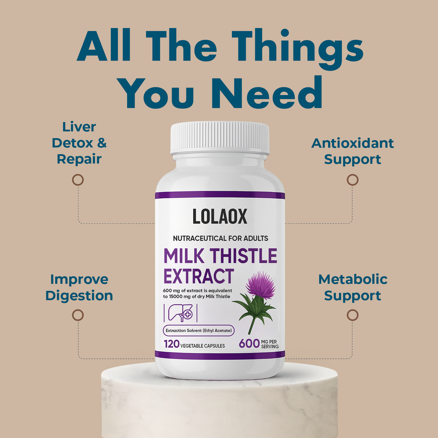 Milk Thistle Supplement 600mg Extract