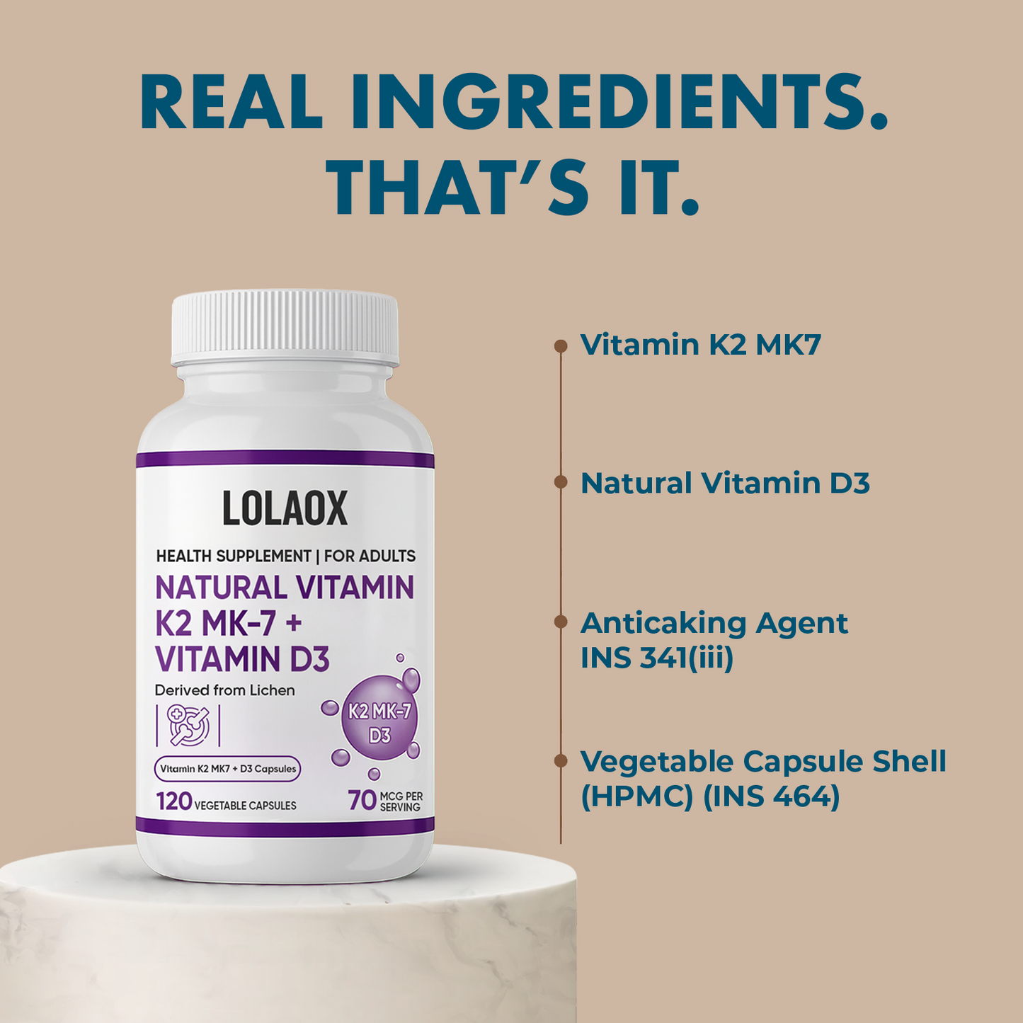 Natural Vitamin K2 + Natural D3