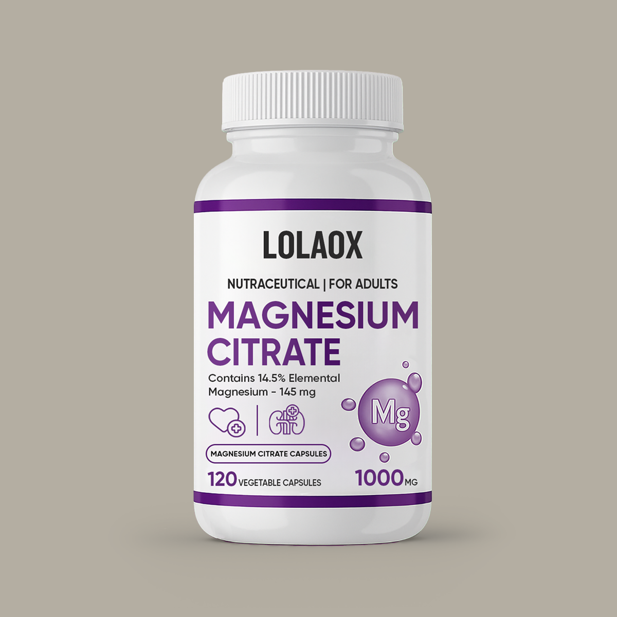 Magnesium Citrate 120 Vegetable Capsules
