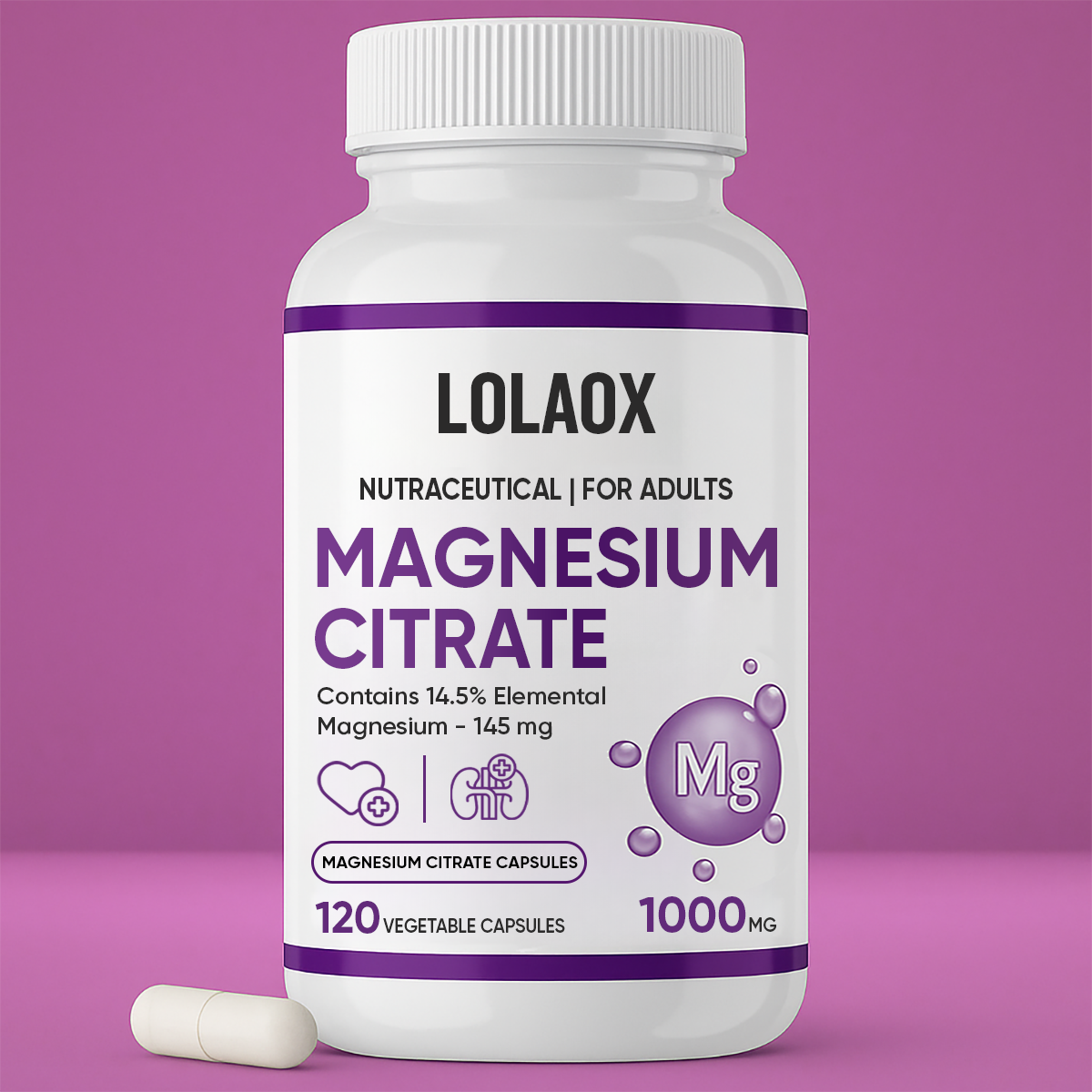 Magnesium Citrate 120 Vegetable Capsules